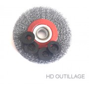 brosse métallique circulaire pour touret diam. 125 mm