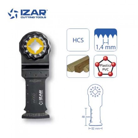 lame outil-multifonctions Starlock Izar coupe courbe pour bois tendre