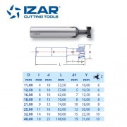 Fraise spéciale Izar HSSE 8%Co TIALSIN rainure T diamètre 11 à 40 mm