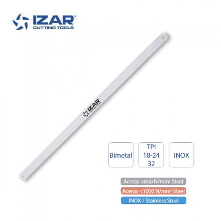 Lame de scie à main Izar bimétal 300 mm pour inox tpi 18 24 ou 32 (x100)