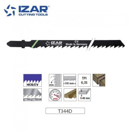 lame de scie sauteuse Izar T344D coupe rapide longue 132mm TPI6.35 (x3)