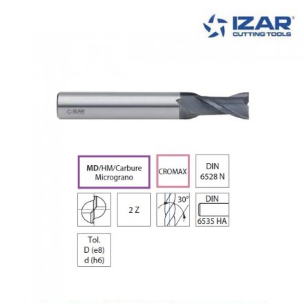fraise carbure Cromax Izar 2Z utilisation générale DIN 6528N