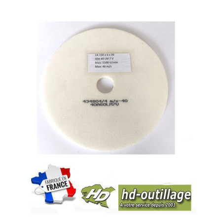 meule d'affûtage pour scie 150x8x20 mm moyenne grain 60
