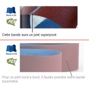 bande abrasive oxyde aluminium ponceuse 50x690 mm  grain 24 à 180