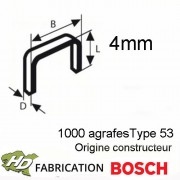 1000 agrafes acier 4mm type 53 Bosch 