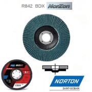 disque à lamelles inox Norton R842 plat 125 mm grain 40 à 80