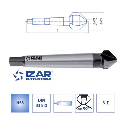 fraise à noyer 90° Izar HSS DIN335D queue conique