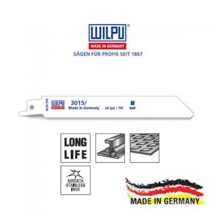 Lame scie sabre 3015 Wilpu bimétal (Pack de 5) acier inox 200x19 mm 24 TPI