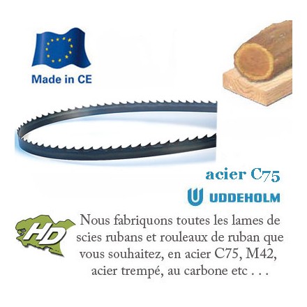 lame scie ruban bois acier C75 reaffutable 4540x15 mm
