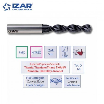foret Izar PMX Nitrex pour Titane de 2 à 5 mm